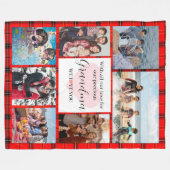 愛するおばあちゃん家族の写真コラージュ フリースブランケット (正面(横))