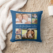 愛するおばあちゃん青い写真 クッション (ブランケット)