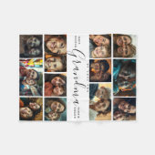 愛するおばあちゃん | モダンハート写真のコラージュ フリースブランケット (正面(横))