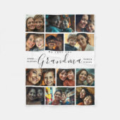 愛するおばあちゃん | モダンハート写真のコラージュ フリースブランケット (正面)