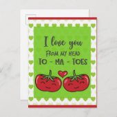 愛するおもしろいかわいい漫画のトマト ポストカード (正面/裏面)