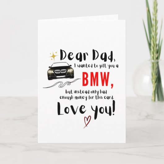 愛するお父さんへ BMW カード (正面)