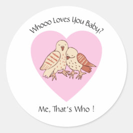 愛するかわいいフクロウ赤ちゃんシャワーバレンタイン ラウンドシール