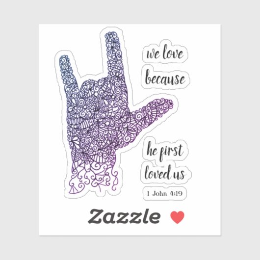 「愛するのは…」 アメリカン・サイン・ランゲージ・ビニール シール (シート)