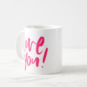 愛するはっきりしたピンクモダンのバレンタインデー コーヒーマグカップ (正面左)