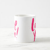 愛するはっきりしたピンクモダンのバレンタインデー コーヒーマグカップ (中央)