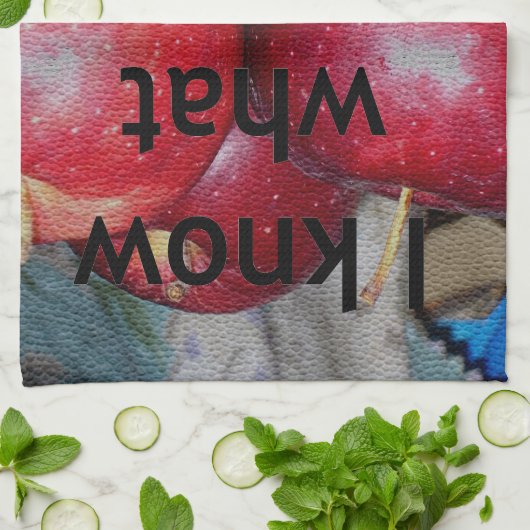 「愛するものを知っている」 - Appleをテーマにしたデザイン キッチンタオル (折り畳み)