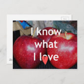 「愛するものを知っている」 - Appleをテーマにしたデザイン ポストカード (正面/裏面)