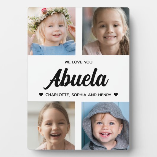 愛するアブエラ家族の形見フォトコラージュ フォトプラーク (正面)