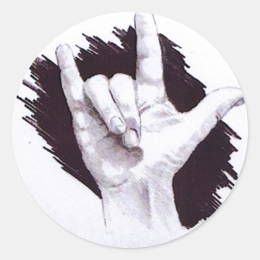 愛するアメリカの手話 ラウンドシール (正面)