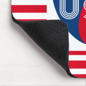 愛するアメリカ愛国的な赤白青おもしろいハート マウスパッド (コーナー)