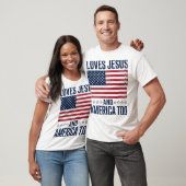 愛するイエスとアメリカ、愛国的なクリスチャンTシャツ Tシャツ (ユニセックス)