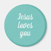 愛するイエス様アクアグリーンかわいいプレゼント マグネット (正面)