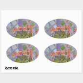 愛するイースターオレンジチューリップ… 楕円形シール (シート)