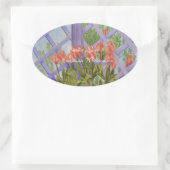 愛するイースターオレンジチューリップ… 楕円形シール (バッグ)