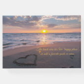 愛するエレガントビーチでサンセット海写真 ゲストブック (裏面)