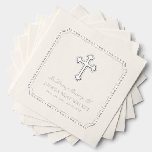 愛するエレガント思い出の十字銀箔葬儀 箔ナプキン (インサイチュ (積み重ね))