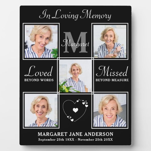 愛するエレガント記憶で5フォトコラージュ記念碑 フォトプラーク (正面)