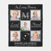 愛するエレガント記憶で5フォトコラージュ記念碑 フリースブランケット (正面)