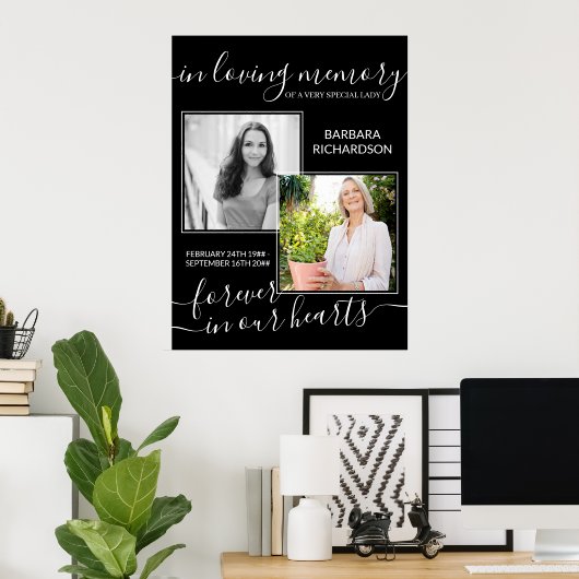 愛するエレガント記憶のスクリプト2写真の葬儀 ポスター (ホームオフィス)