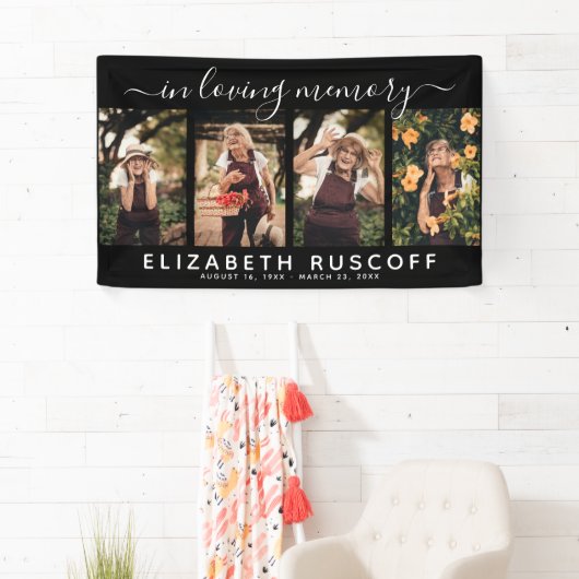 愛するエレガント記憶のメモリアル4写真コラージュ 横断幕 (インサイチュ)