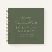 愛するエレガント記憶の中のオリーブの名前ゲストブック ノートブック (正面)