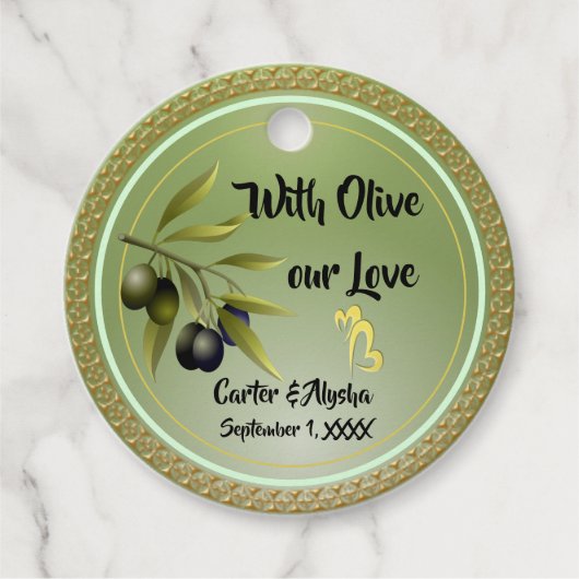 愛するオリーブパーソナライズされたで フェイバータグ (正面)