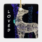 愛するオーナメント彼の名前の馬の鹿キャリッジ セラミックオーナメント (裏面)