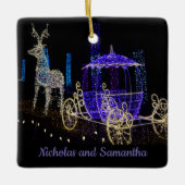 愛するオーナメント彼の名前の馬の鹿キャリッジ セラミックオーナメント (正面)