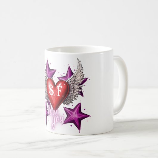 愛するカスタム コーヒーマグカップ (正面右)