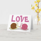 愛するカタツムリのグリーティングカード カード (黄色い花)