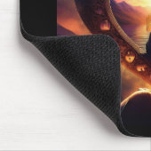 愛するカップルが休むハートの超現実的な場面 マウスパッド (コーナー)