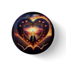 愛するカップルが休むハートの超現実的な場面