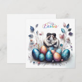 愛するカップルとロマンチックなイースターカーエレガントド シーズンカード (正面/裏面)