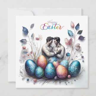 愛するカップルとロマンチックなイースターカーエレガントド シーズンカード