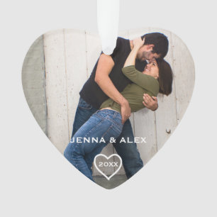 愛するカップルのクリスマス記念オーナメント オーナメント