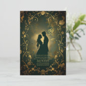 愛するカップルのシルエット 招待状 (スタンド正面)