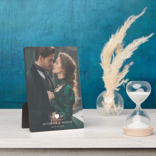 愛するカップルへのロマンチックな記念プレート フォトプラーク (側面)