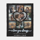 愛するカップルハート9枚 フリースブランケット (正面)