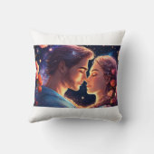 愛するカップル印刷枕。 クッション (裏面)