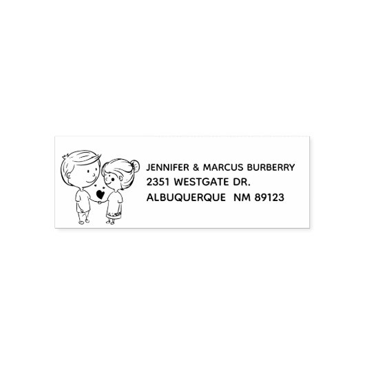 愛するカップル差出人住所自己インクスタンプ セルフインキングスタンプ (デザイン)