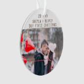 愛するカップル1stクリスマスキープサケ2枚の写真 オーナメント (正面)
