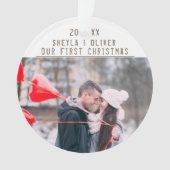愛するカップル1stクリスマスキープサケ2枚の写真 オーナメント (正面)