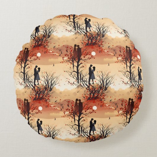 愛するカップル ラウンドクッション (正面)