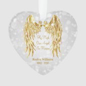 愛するクリスマスのエンジェルウィングス記念損失 オーナメント (正面)