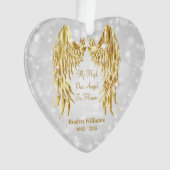 愛するクリスマスのエンジェルウィングス記念損失 オーナメント (正面)