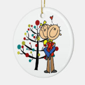愛するクリスマスの飾り付けカップル セラミックオーナメント (左)