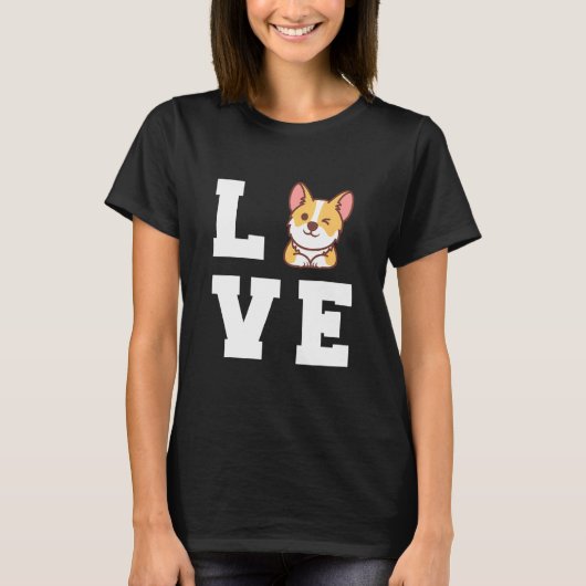 愛するコーギー コーギー 犬ママ Tシャツ (正面)