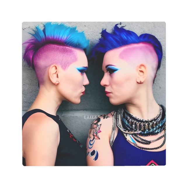 愛するゴシック体の女の子LGBTQ+ メタルプリント (正面)