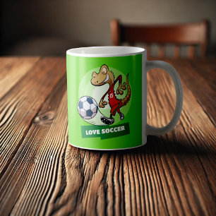 愛するサッカーかわいいおもしろいゲッコ選手の漫画 コーヒーマグカップ